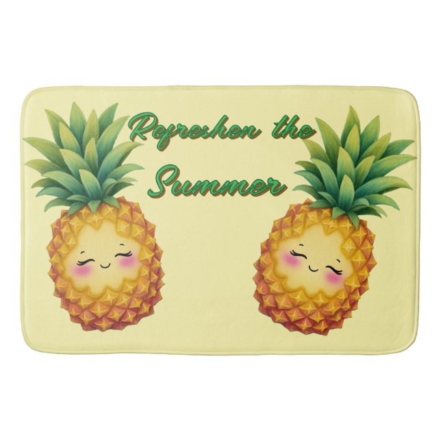 Rafraîchir Le Tapis de Bain Bonheur Été Pineapple (Devant)