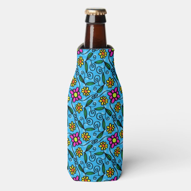 Rafraîchisseur de bouteille à fleurs abstrait (Bottle Devant)