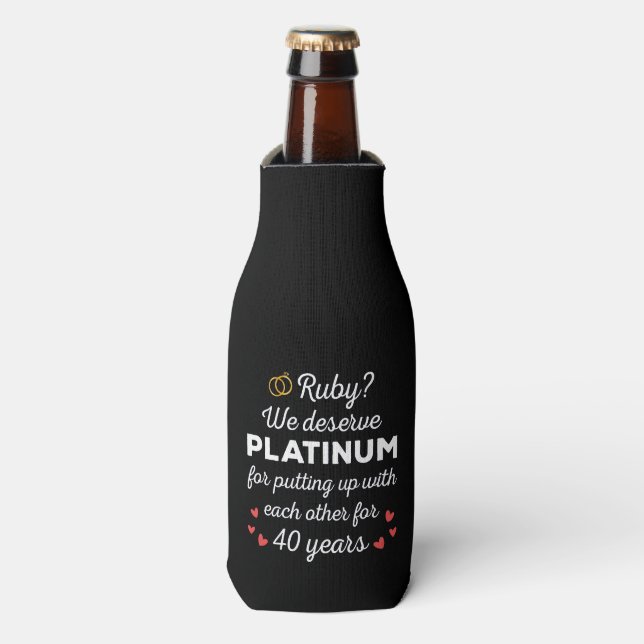 Rafraichisseur De Bouteilles 40ème anniversaire du Mariage I - Ruby Funny Coupl (Bottle Devant)