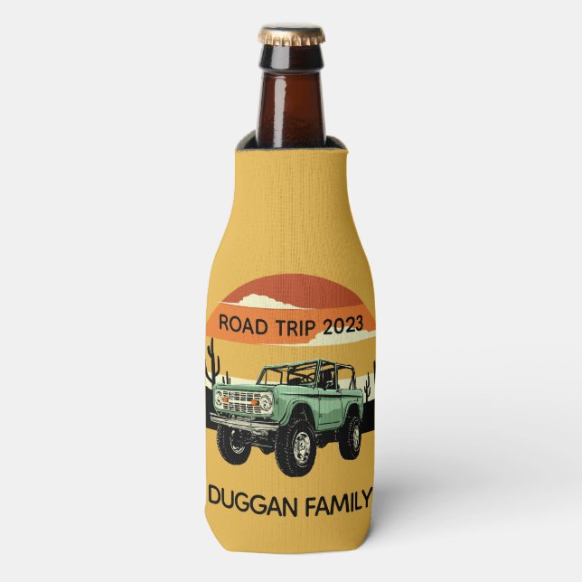Rafraichisseur De Bouteilles 4x4 Family Adventure Texte personnalisé personnali (Bottle Devant)