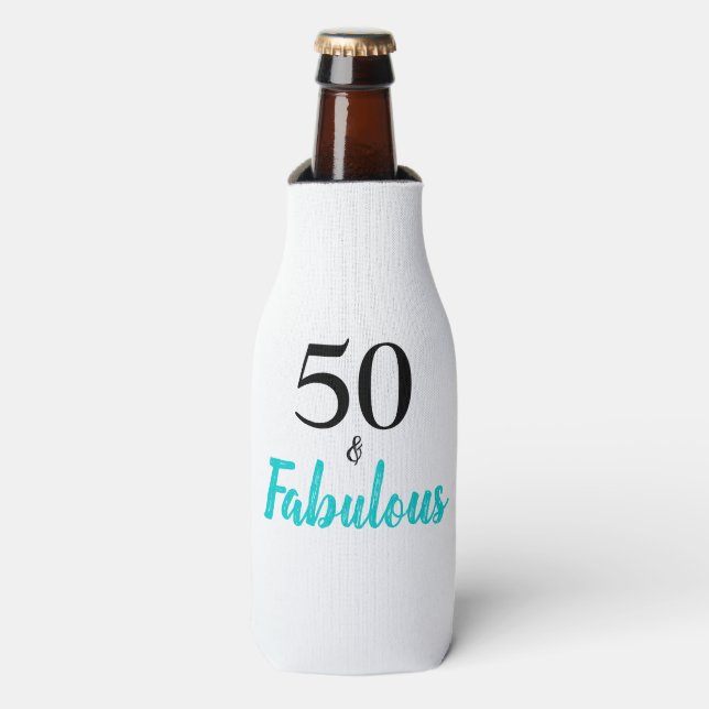 Rafraichisseur De Bouteilles 50 et Fabuleux Turquoise fête d'anniversaire (Bottle Devant)