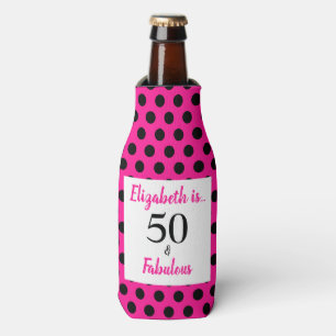 Rafraichisseur De Bouteilles 50 et Fabulous Bold rose avec Pois noirs