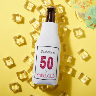 Rafraichisseur De Bouteilles 50e anniversaire Cinquante et fabuleux rose floral
