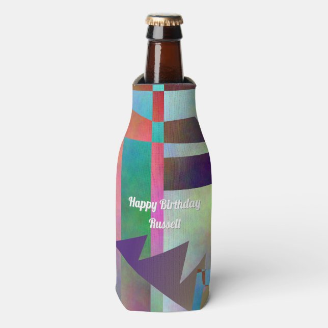 Rafraichisseur De Bouteilles Abstract Stencil Art Adult Any Age Birthday Party (Bottle Devant)