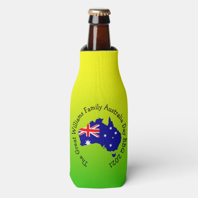 Rafraichisseur De Bouteilles Ajouter un nom Année Australie Jour BBQ Stubby Hol (Bottle Devant)