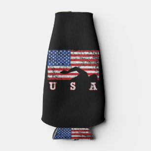 Rafraichisseur De Bouteilles American Flag Swimming USA Cadeau Swim Team Premiu