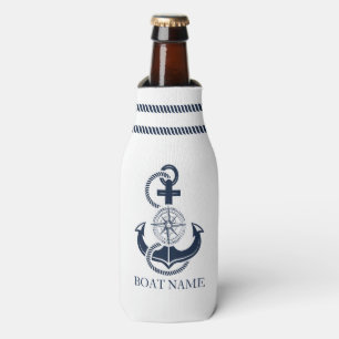 Rafraichisseur De Bouteilles Ancre Nautical Blue Boat Name