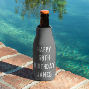 Rafraichisseur De Bouteilles Anniversaire 50ème Elégant Grey Faveurs élégantes