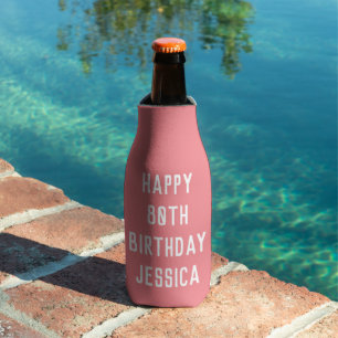 Rafraichisseur De Bouteilles Anniversaire 80ème Élégant rose élégant chic Favor