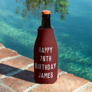 Rafraichisseur De Bouteilles Anniversaire Golfer 70e Elégant Burgundy Papa élég