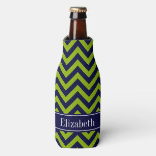 Rafraichisseur De Bouteilles Apple Grn Navy LG Chevron Navy Blue Nom Monogramme