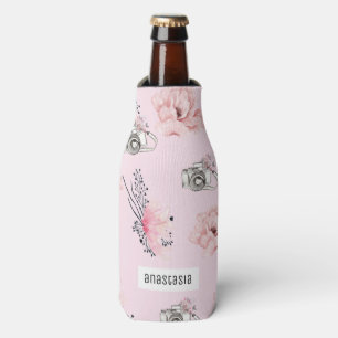Rafraichisseur De Bouteilles Aquarelle florale Rose personnalisé