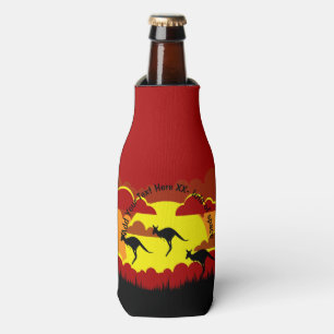 Rafraichisseur De Bouteilles Australie Kangaroo Rouge Noir Jaune Porte-Stubb