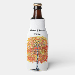 Rafraichisseur De Bouteilles Automne Automne Orange Feuille Mariage de bouleau