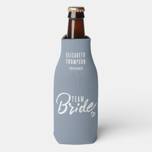 Rafraichisseur De Bouteilles Bachelorette Personnalisée Beer Bleu Dusty (Bottle Devant)