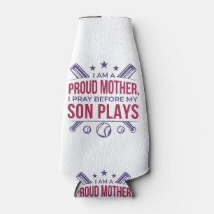 Rafraichisseur De Bouteilles Baseball Fier Mère Je Prie Avant Que Mon Fils Ne J