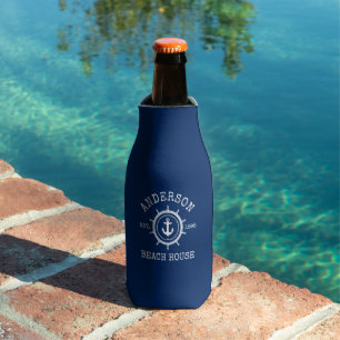 Rafraichisseur De Bouteilles Beach House Ancre nautique corde Helm Marine Blue