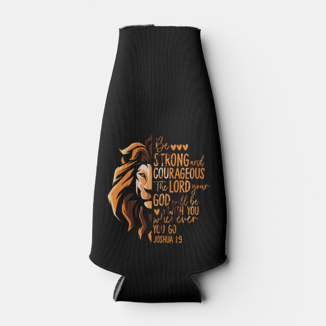 Rafraichisseur De Bouteilles Bible chrétienne Verse Joshua 1:9 Lion (Devant)