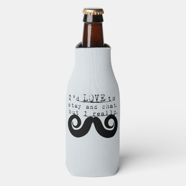 Rafraichisseur De Bouteilles Black Funny Humor I Mustache (Bottle Devant)