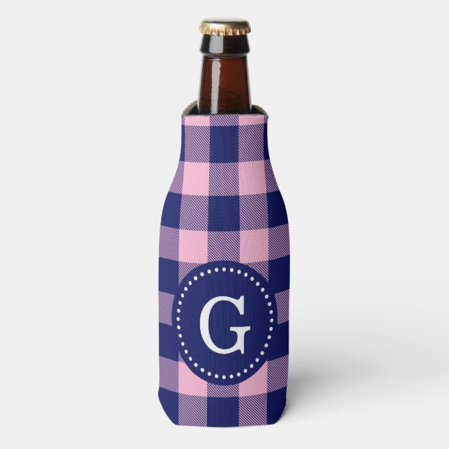 Rafraichisseur De Bouteilles bleu marine plaid Buffalo (Bottle Devant)