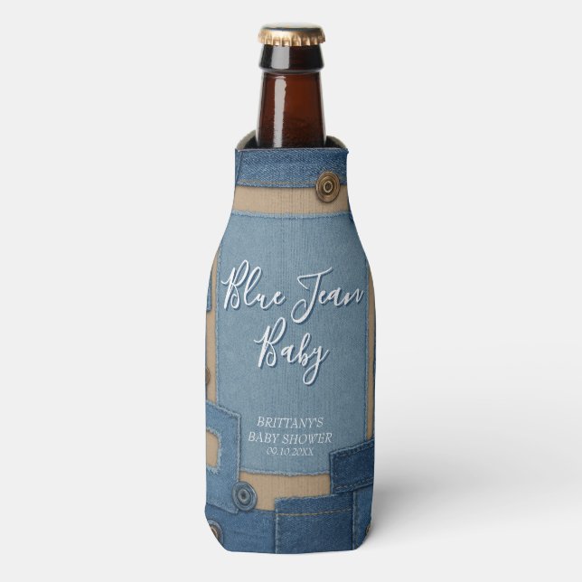 Rafraichisseur De Bouteilles Blue Jean Baby Denim Baby Shower (Bottle Devant)