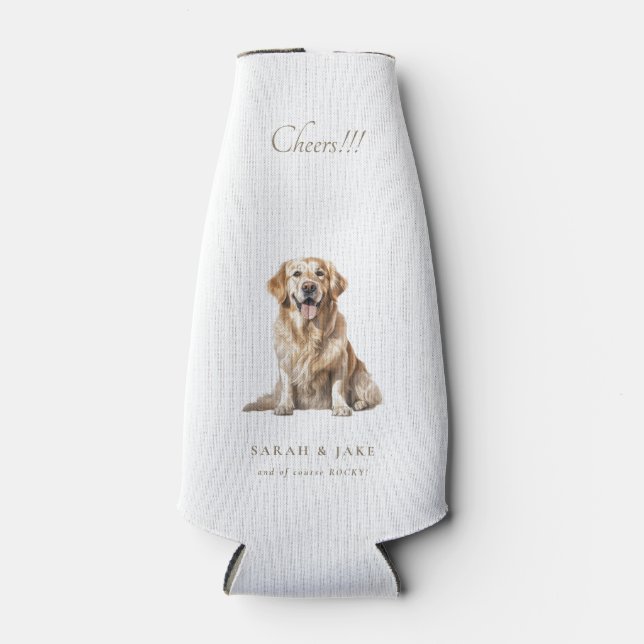 Rafraichisseur De Bouteilles Bravo blanc et or ! ! ! Mariage personnalisé (Devant)