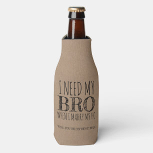 Rafraichisseur De Bouteilles Bro et Ho - Drôle Groomsman Proposition