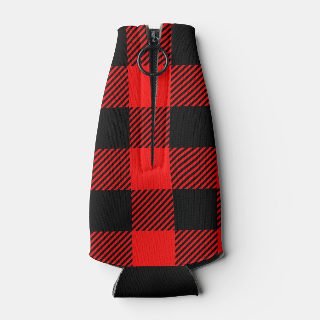 Rafraichisseur De Bouteilles Buffalo Check Rouge et Noir Lumberjack Plaid Decor (Dos)