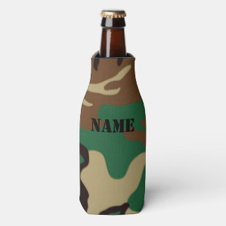 Rafraichisseur De Bouteilles Camouflage en bois ~ Nom personnalisé / Initiales