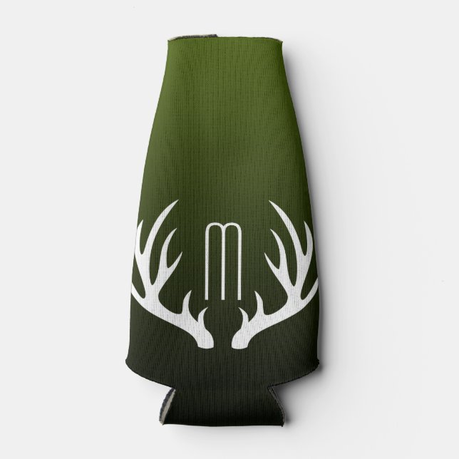 Rafraichisseur De Bouteilles Campagne Bois Vert Blanc Cerf Antlers (Devant)