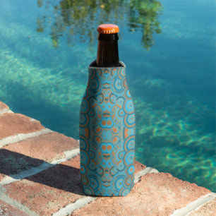 Rafraichisseur De Bouteilles Cercle Concentré Dégradé Orange Rust Turquoise