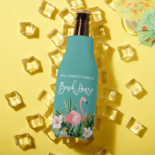 Rafraichisseur De Bouteilles Chambre de plage florale tropicale de famille de