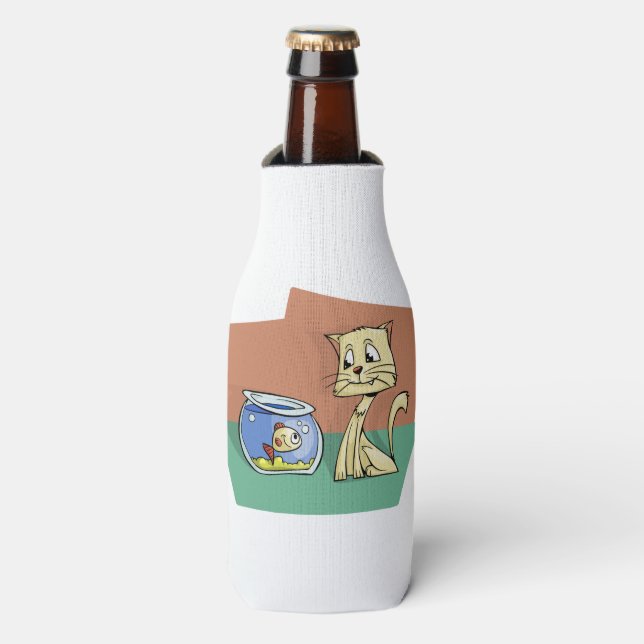Rafraichisseur De Bouteilles Chat et cuvette de poisson (Bottle Devant)