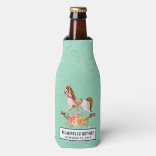Rafraichisseur De Bouteilles Cheval à bascule vintage avec bouquet floral pour
