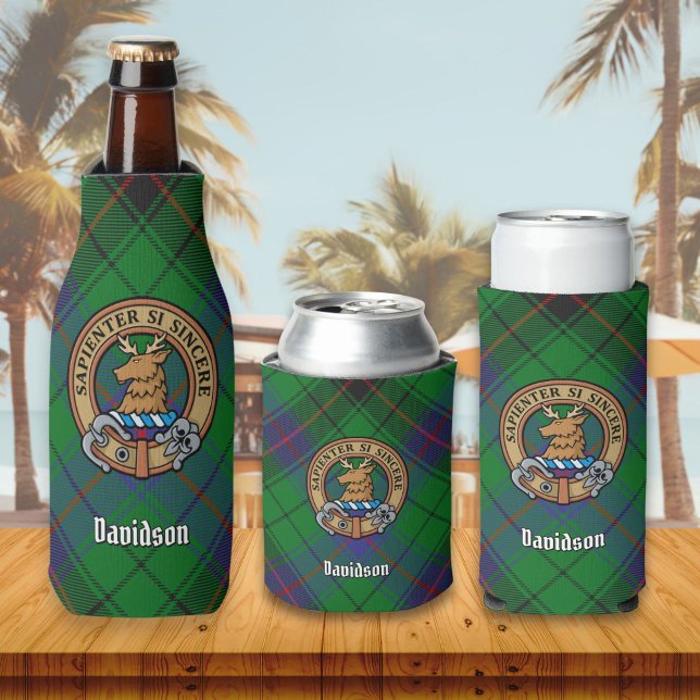 Rafraichisseur De Bouteilles Clan Davidson Crest sur Tartan (Créateur téléchargé)