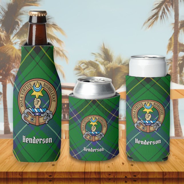 Rafraichisseur De Bouteilles Clan Henderson Crest sur Tartan (Créateur téléchargé)