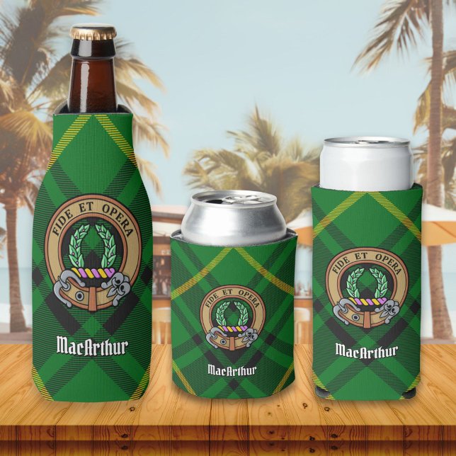 Rafraichisseur De Bouteilles Clan MacArthur Crest sur Tartan (Créateur téléchargé)