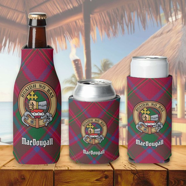 Rafraichisseur De Bouteilles Clan MacDougall Crest sur Tartan (Créateur téléchargé)