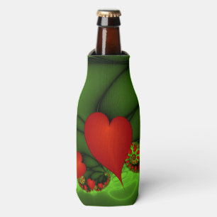 Rafraichisseur De Bouteilles Coeurs rouges Lime vert Moderne Art Abstrait fract