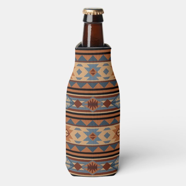 Rafraichisseur De Bouteilles Conception sud-ouest Adobe Grey Brown Tribal Motif (Bottle Devant)