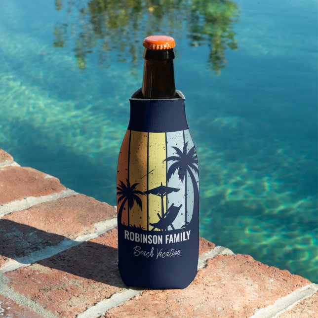 Rafraichisseur De Bouteilles Cool Retro Beach Vacances Custom Navy Blue (Piscine in situ)