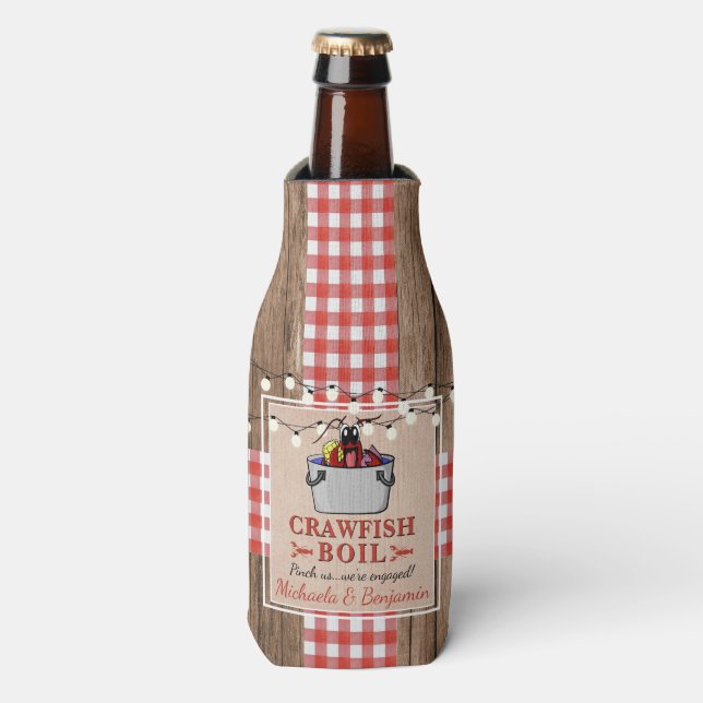 Rafraichisseur De Bouteilles Crawfish Boil Homard Rustic Engagement Party (Bottle Devant)