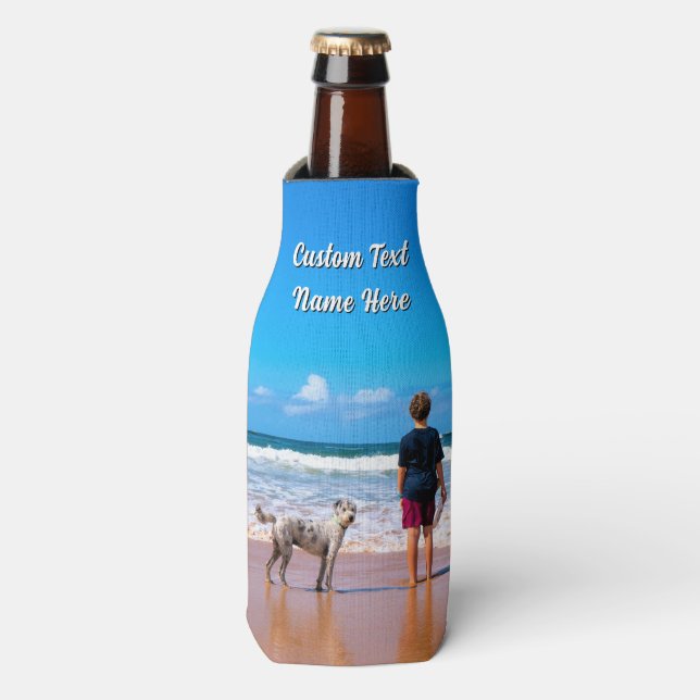 Rafraichisseur De Bouteilles Create Your Pet Photo Bottle Cooler Custom Text (Bottle Devant)
