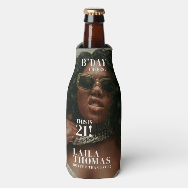 Rafraichisseur De Bouteilles Custom Birthday Party Magazine Cover Cheers (Bottle Devant)