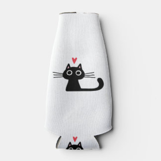 Rafraichisseur De Bouteilles Cute Black Cat with Heart  Kitten Valentine Classi