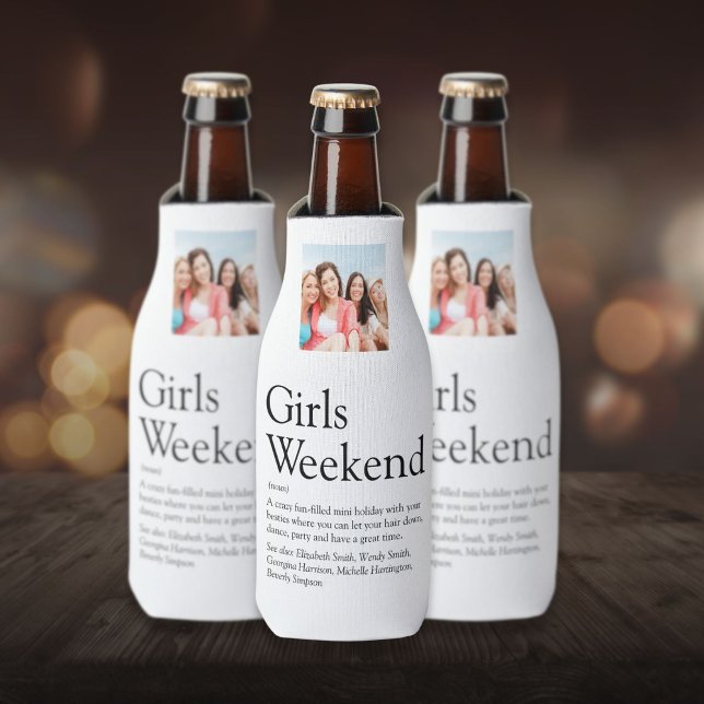 Rafraichisseur De Bouteilles Définition de week-end entre filles personnalisée  (Personalized Girls Weekend Definition Photo Bottle Cooler)