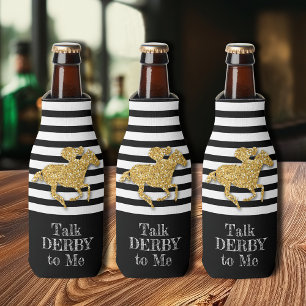 Rafraichisseur De Bouteilles Derby Gold Racehorse Black White Strips