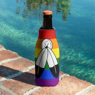 Rafraichisseur De Bouteilles Drapeau de fierté bispirituel de SlipperyJoe's sym