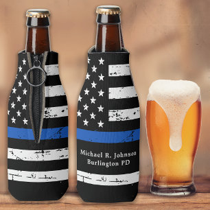 Rafraichisseur De Bouteilles Drapeau de ligne bleue mince Officier de police pe