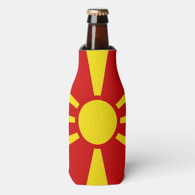 Rafraichisseur De Bouteilles Drapeau de Macédoine du Nord (Bottle Devant)